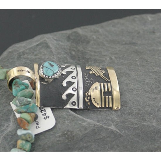 12kt Gold Filled .925 Sterling Silver Handmade Storyteller Certified Authentic Navajo Turquoise Native American Necklace 370877635818 12kt Gold Filled .925 Sterling Silver Handmade Storyteller Certified Authentic Navajo Turquoise Native American Necklace 370877635818