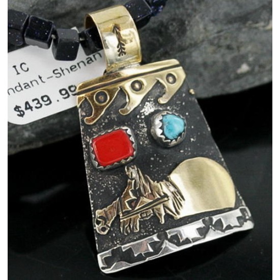 12kt Gold Filled .925 Sterling Silver Handmade Storyteller Certified Authentic Navajo Turquoise Native American Necklace 370904685245 12kt Gold Filled .925 Sterling Silver Handmade Storyteller Certified Authentic Navajo Turquoise Native American Necklace 370904685245