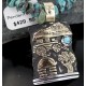 12kt Gold Filled .925 Sterling Silver Handmade Storyteller Certified Authentic Navajo Turquoise Native American Necklace 370909924980