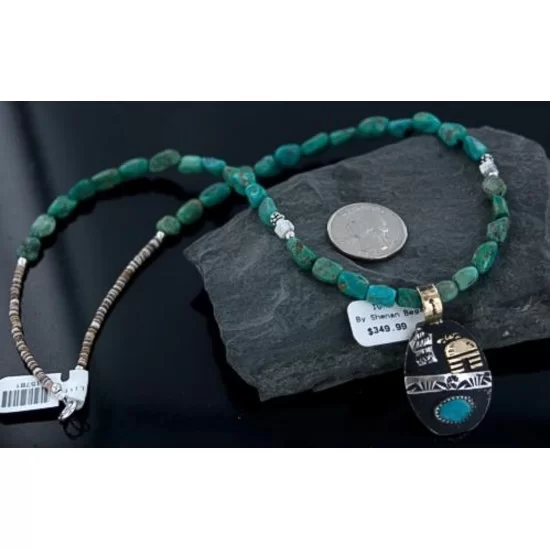 12kt Gold Filled .925 Sterling Silver Handmade Storyteller Certified Authentic Navajo Turquoise Native American Necklace 370920867067 12kt Gold Filled .925 Sterling Silver Handmade Storyteller Certified Authentic Navajo Turquoise Native American Necklace 370920867067