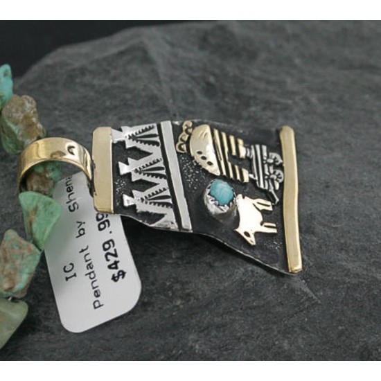 12kt Gold Filled .925 Sterling Silver Handmade Storyteller Certified Authentic Navajo Turquoise Native American Necklace 370923247830 12kt Gold Filled .925 Sterling Silver Handmade Storyteller Certified Authentic Navajo Turquoise Native American Necklace 370923247830