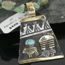 12kt Gold Filled .925 Sterling Silver Handmade Storyteller Certified Authentic Navajo Turquoise Native American Necklace 370923247830
