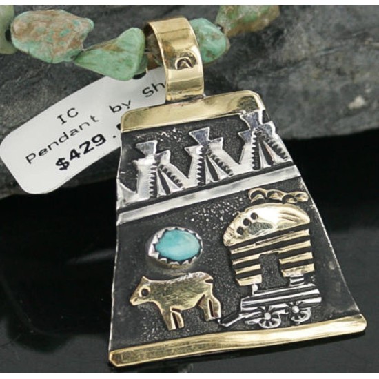 12kt Gold Filled .925 Sterling Silver Handmade Storyteller Certified Authentic Navajo Turquoise Native American Necklace 370923247830 12kt Gold Filled .925 Sterling Silver Handmade Storyteller Certified Authentic Navajo Turquoise Native American Necklace 370923247830