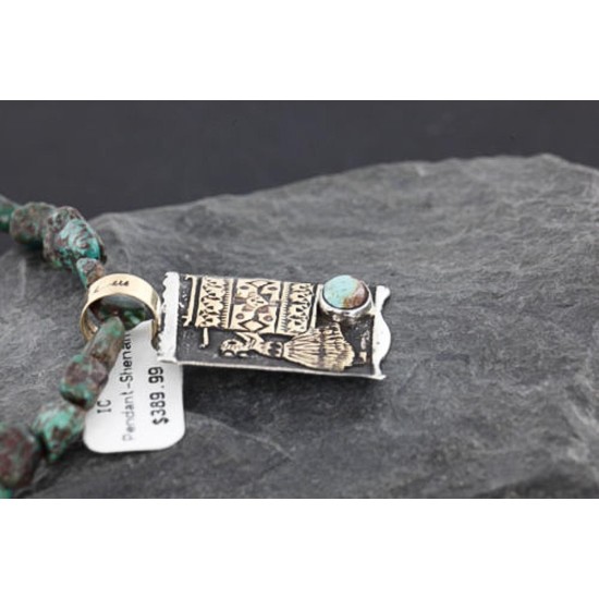 12kt Gold Filled .925 Sterling Silver Handmade Storyteller Certified Authentic Navajo Turquoise Native American Necklace 370984053639 12kt Gold Filled .925 Sterling Silver Handmade Storyteller Certified Authentic Navajo Turquoise Native American Necklace 370984053639