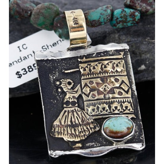 12kt Gold Filled .925 Sterling Silver Handmade Storyteller Certified Authentic Navajo Turquoise Native American Necklace 370984053639 12kt Gold Filled .925 Sterling Silver Handmade Storyteller Certified Authentic Navajo Turquoise Native American Necklace 370984053639