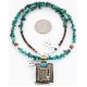 12kt Gold Filled .925 Sterling Silver Handmade Storyteller Certified Authentic Navajo Turquoise Native American Necklace 371034434948