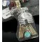 12kt Gold Filled .925 Sterling Silver Handmade Storyteller Certified Authentic Navajo Turquoise Native American Necklace 390655568553
