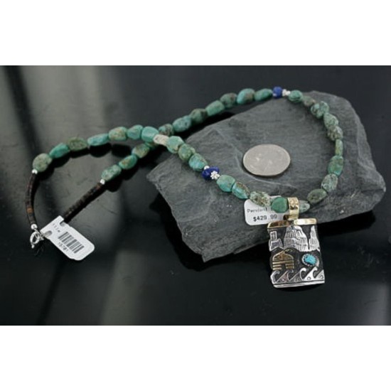 12kt Gold Filled .925 Sterling Silver Handmade Storyteller Certified Authentic Navajo Turquoise Native American Necklace 390674055440 12kt Gold Filled .925 Sterling Silver Handmade Storyteller Certified Authentic Navajo Turquoise Native American Necklace 390674055440