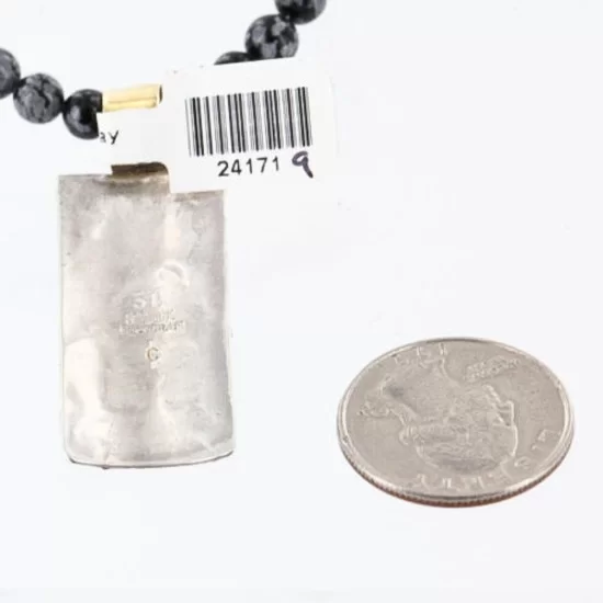 12kt Gold Filled .925 Sterling Silver Handmade Storyteller Certified Authentic Navajo Turquoise Native American Necklace 390755475576