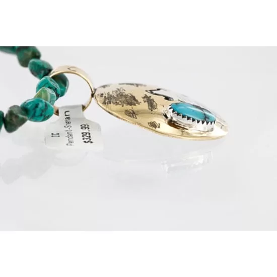 12kt Gold Filled .925 Sterling Silver Handmade Wolf and FULL Moon Certified Authentic Navajo Turquoise Native American Necklace 371013403470 12kt Gold Filled .925 Sterling Silver Handmade Wolf and FULL Moon Certified Authentic Navajo Turquoise Native American Necklace 371013403470