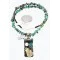 12kt Gold Filled .925 Sterling Silver Handmade Wolf and Full Moon Certified Authentic Navajo Turquoise Native American Necklace 390839430275