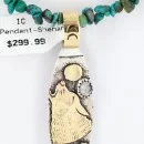 12kt Gold Filled .925 Sterling Silver Handmade Wolf and Moon Certified Authentic Navajo and Jasper Native American Necklace 371037437827