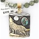 12kt Gold Filled .925 Sterling Silver Handmade Wolf and Moon Certified Authentic Navajo Turquoise Native American Necklace 390823273104