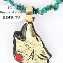 12kt Gold Filled .925 Sterling Silver Handmade Wolf Certified Authentic Navajo Coral Native American Necklace 390809570320