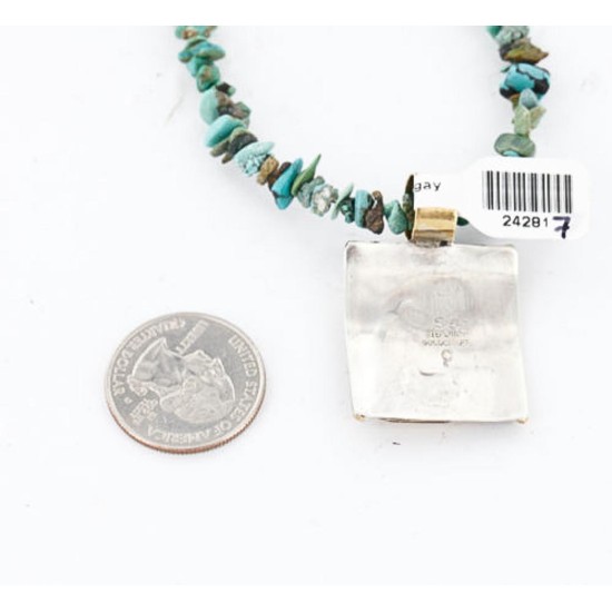 12kt Gold Filled .925 Sterling Silver Handmade Wolf Certified Authentic Navajo Tigers Eye Turquoise Native American Necklace 390829108731 12kt Gold Filled .925 Sterling Silver Handmade Wolf Certified Authentic Navajo Tigers Eye Turquoise Native American Necklace 390829108731