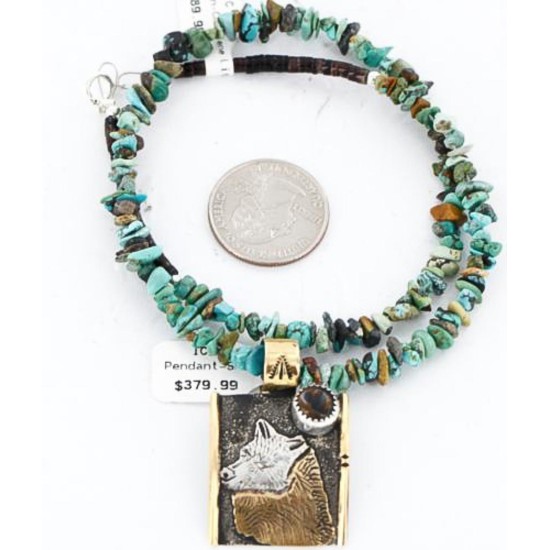 12kt Gold Filled .925 Sterling Silver Handmade Wolf Certified Authentic Navajo Tigers Eye Turquoise Native American Necklace 390829108731 12kt Gold Filled .925 Sterling Silver Handmade Wolf Certified Authentic Navajo Tigers Eye Turquoise Native American Necklace 390829108731