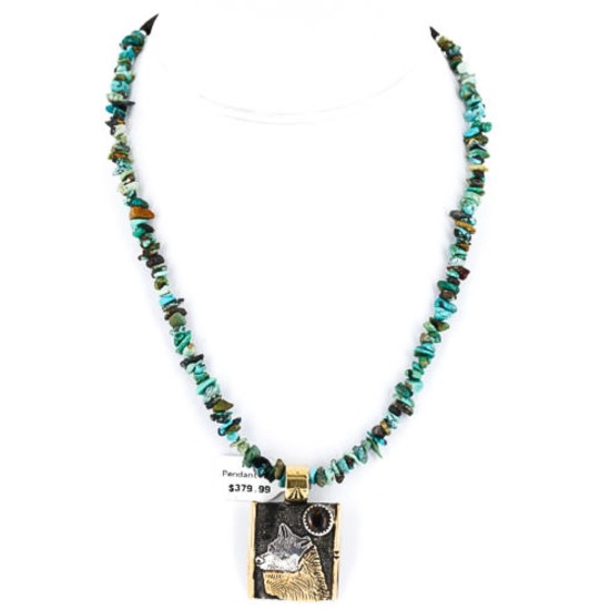 12kt Gold Filled .925 Sterling Silver Handmade Wolf Certified Authentic Navajo Tigers Eye Turquoise Native American Necklace 390829108731 12kt Gold Filled .925 Sterling Silver Handmade Wolf Certified Authentic Navajo Tigers Eye Turquoise Native American Necklace 390829108731