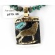 12kt Gold Filled .925 Sterling Silver Handmade Wolf Certified Authentic Navajo Turquoise Native American Necklace 371049319274 12kt Gold Filled .925 Sterling Silver Handmade Wolf Certified Authentic Navajo Turquoise Native American Necklace 371049319274