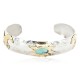 12kt Gold Filled and .925 Sterling Silver Certified Authentic Horse Handmade Navajo Natural Leadville Turquoise Native American Bracelet 12969-1