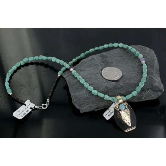 12kt Gold Filled and .925 Sterling Silver Handmade Arrow Certified Authentic Navajo Turquoise Native American Necklace 390673522272 12kt Gold Filled and .925 Sterling Silver Handmade Arrow Certified Authentic Navajo Turquoise Native American Necklace 390673522272