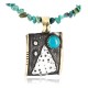 12kt Gold Filled and .925 Sterling Silver Handmade Arrow Certified Authentic Navajo Turquoise Native American Necklace 390824715198