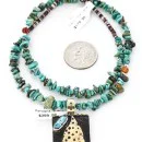 12kt Gold Filled and .925 Sterling Silver Handmade Arrow Certified Authentic Navajo Turquoise Native American Necklace 390828243778