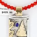 12kt Gold Filled and .925 Sterling Silver Handmade Arrowhead Certified Authentic Navajo LAPIS Native American Necklace 390812983196