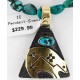 12kt Gold Filled and .925 Sterling Silver Handmade BEAR Certified Authentic Navajo Turquoise Native American Necklace 371013724384