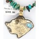 12kt Gold Filled and .925 Sterling Silver Handmade BEAR HEAD Certified Authentic Navajo Turquoise Native American Necklace 371016886805