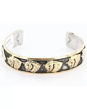 12kt Gold Filled and .925 Sterling Silver Handmade Buffalo Certified Authentic Navajo Gold Filled 191 Native American Bracelet 390815340390