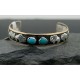 12kt Gold Filled and .925 Sterling Silver Handmade Buffalo Certified Authentic Navajo Turquoise Native American Bracelet 370915678143