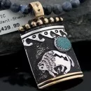 12kt Gold Filled and .925 Sterling Silver Handmade Buffalo Certified Authentic Navajo Turquoise Native American Necklace 370877325260