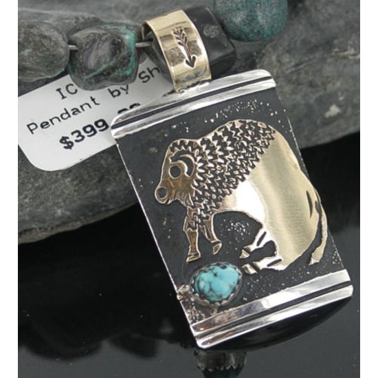 12kt Gold Filled and .925 Sterling Silver Handmade Buffalo Certified Authentic Navajo Turquoise Native American Necklace 370897079116 12kt Gold Filled and .925 Sterling Silver Handmade Buffalo Certified Authentic Navajo Turquoise Native American Necklace 370897079116