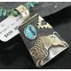 12kt Gold Filled and .925 Sterling Silver Handmade Buffalo Certified Authentic Navajo Turquoise Native American Necklace 370911307340
