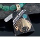 12kt Gold Filled and .925 Sterling Silver Handmade Buffalo Certified Authentic Navajo Turquoise Native American Necklace 370916778479