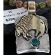 12kt Gold Filled and .925 Sterling Silver Handmade Buffalo Certified Authentic Navajo Turquoise Native American Necklace 370977432125