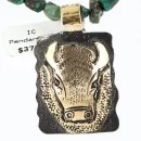 12kt Gold Filled and .925 Sterling Silver Handmade Buffalo Certified Authentic Navajo Turquoise Native American Necklace 371001354024