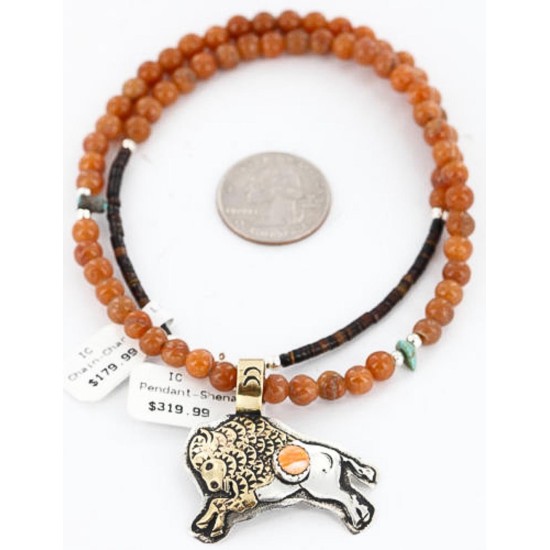 12kt Gold Filled and .925 Sterling Silver Handmade Buffalo Certified Authentic Navajo Turquoise Native American Necklace 371015090270 12kt Gold Filled and .925 Sterling Silver Handmade Buffalo Certified Authentic Navajo Turquoise Native American Necklace 371015090270