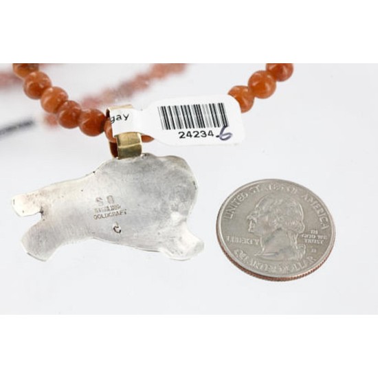 12kt Gold Filled and .925 Sterling Silver Handmade Buffalo Certified Authentic Navajo Turquoise Native American Necklace 371015090270 12kt Gold Filled and .925 Sterling Silver Handmade Buffalo Certified Authentic Navajo Turquoise Native American Necklace 371015090270