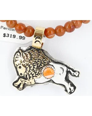 12kt Gold Filled and .925 Sterling Silver Handmade Buffalo Certified Authentic Navajo Turquoise Native American Necklace 371015090270