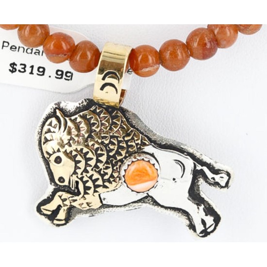 12kt Gold Filled and .925 Sterling Silver Handmade Buffalo Certified Authentic Navajo Turquoise Native American Necklace 371015090270 12kt Gold Filled and .925 Sterling Silver Handmade Buffalo Certified Authentic Navajo Turquoise Native American Necklace 371015090270