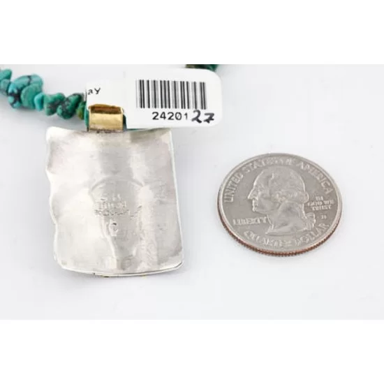 12kt Gold Filled and .925 Sterling Silver Handmade Buffalo Certified Authentic Navajo Turquoise Native American Necklace 371017152280 12kt Gold Filled and .925 Sterling Silver Handmade Buffalo Certified Authentic Navajo Turquoise Native American Necklace 371017152280