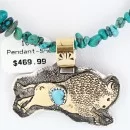 12kt Gold Filled and .925 Sterling Silver Handmade Buffalo Certified Authentic Navajo Turquoise Native American Necklace 371034645855