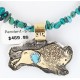 12kt Gold Filled and .925 Sterling Silver Handmade Buffalo Certified Authentic Navajo Turquoise Native American Necklace 371034645855