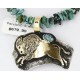 12kt Gold Filled and .925 Sterling Silver Handmade Buffalo Certified Authentic Navajo Turquoise Native American Necklace 371054188725