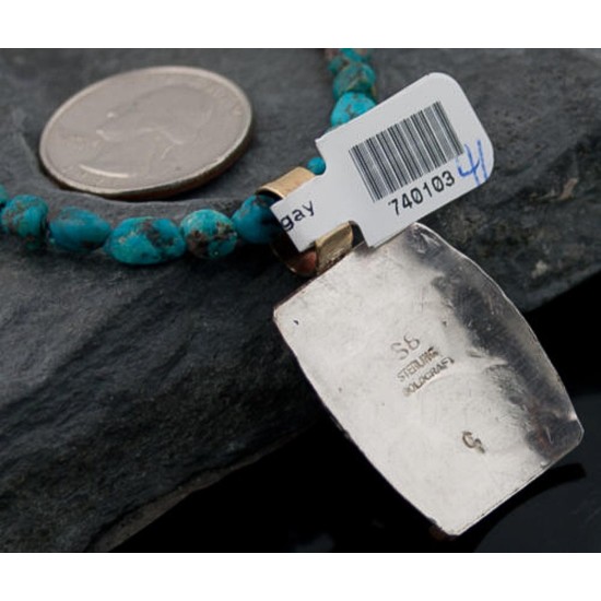 12kt Gold Filled and .925 Sterling Silver Handmade Buffalo Certified Authentic Navajo Turquoise Native American Necklace 390646443781 12kt Gold Filled and .925 Sterling Silver Handmade Buffalo Certified Authentic Navajo Turquoise Native American Necklace 390646443781