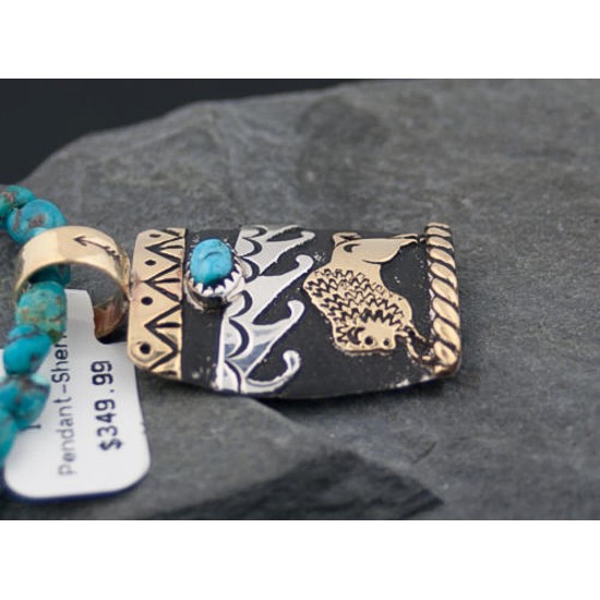 12kt Gold Filled and .925 Sterling Silver Handmade Buffalo Certified Authentic Navajo Turquoise Native American Necklace 390646443781 12kt Gold Filled and .925 Sterling Silver Handmade Buffalo Certified Authentic Navajo Turquoise Native American Necklace 390646443781