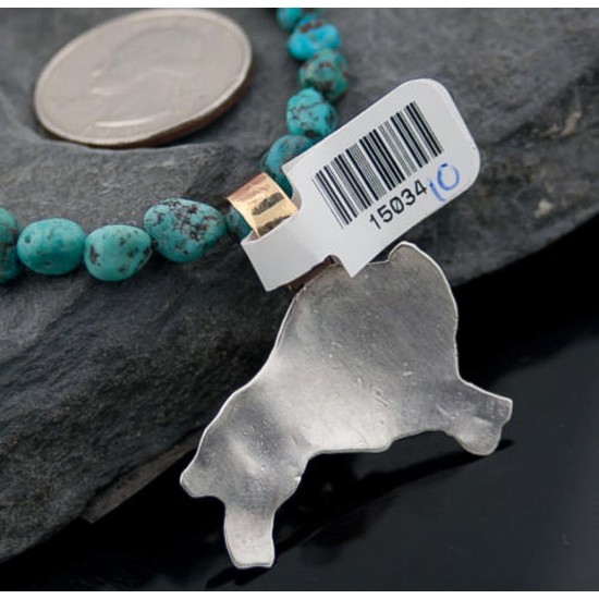 12kt Gold Filled and .925 Sterling Silver Handmade Buffalo Certified Authentic Navajo Turquoise Native American Necklace 390648410475 12kt Gold Filled and .925 Sterling Silver Handmade Buffalo Certified Authentic Navajo Turquoise Native American Necklace 390648410475