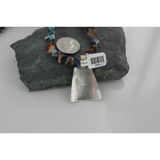 12kt Gold Filled and .925 Sterling Silver Handmade Buffalo Certified Authentic Navajo Turquoise Native American Necklace 390662464117