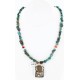 12kt Gold Filled and .925 Sterling Silver Handmade Buffalo Certified Authentic Navajo Turquoise Native American Necklace 390776424217